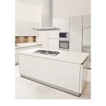 Integra-se com elegância à cozinha, com instalação em ilha e funcionamento nos modos exaustor ou depurador.