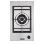 Cooktop Domino a gás Tecno Professional em aço inox, com 30 cm de largura.